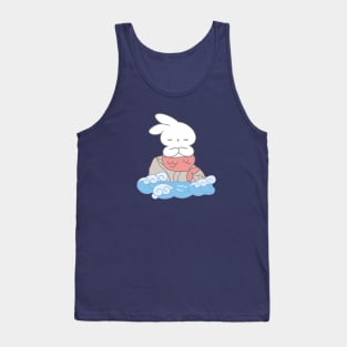 Cute Bunny relaxing in the beach Tank Top